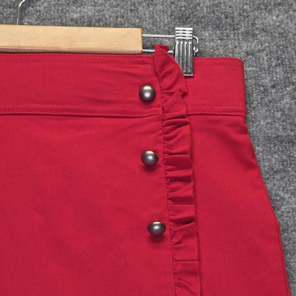 Love Scarlett Skirt Womens Medium High Waist Pencil Ruffle Button Detail Career - Picture 2 of 10